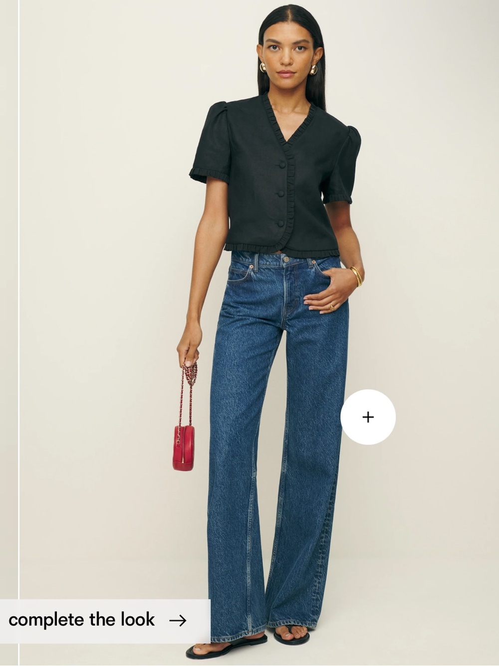 Reformation bess linen top